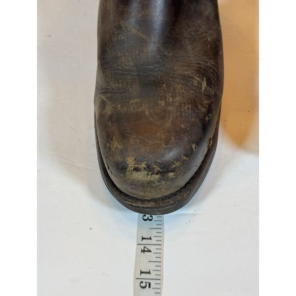 12 D Chippewa Brown Leather Steel Toe Work Boots Slip On Logger Made In USA - Picture 15 of 16